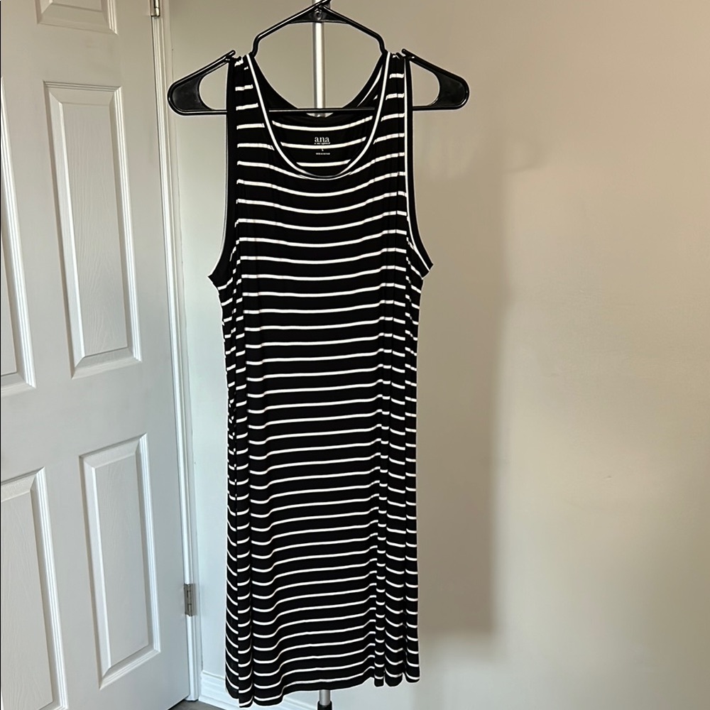 a.n.a Black and White Striped Top